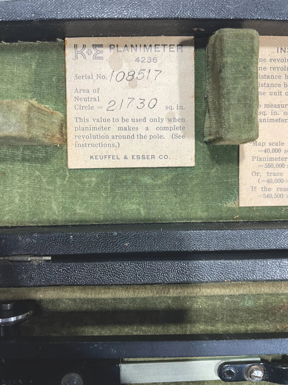 Vintage K+E Keuffel & Esser 4236 Compensating Polar Planimeter