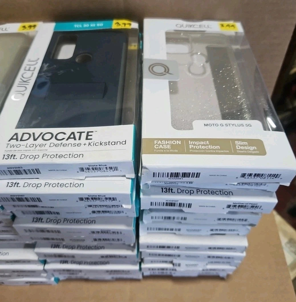 Lot of 71 Quikcell Mixed Phone Cases, One Plus, Samsung Moto TCL