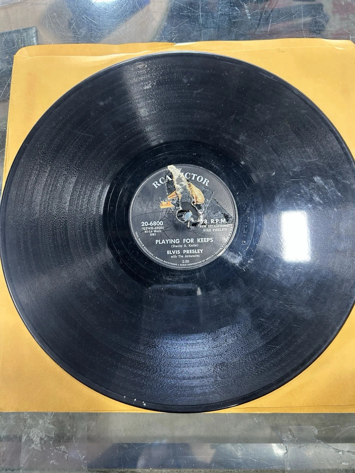 Elvis Presley - Playing For Keeps / Too Much - 10" 78 RPM - 1957 - RCA 20-6800