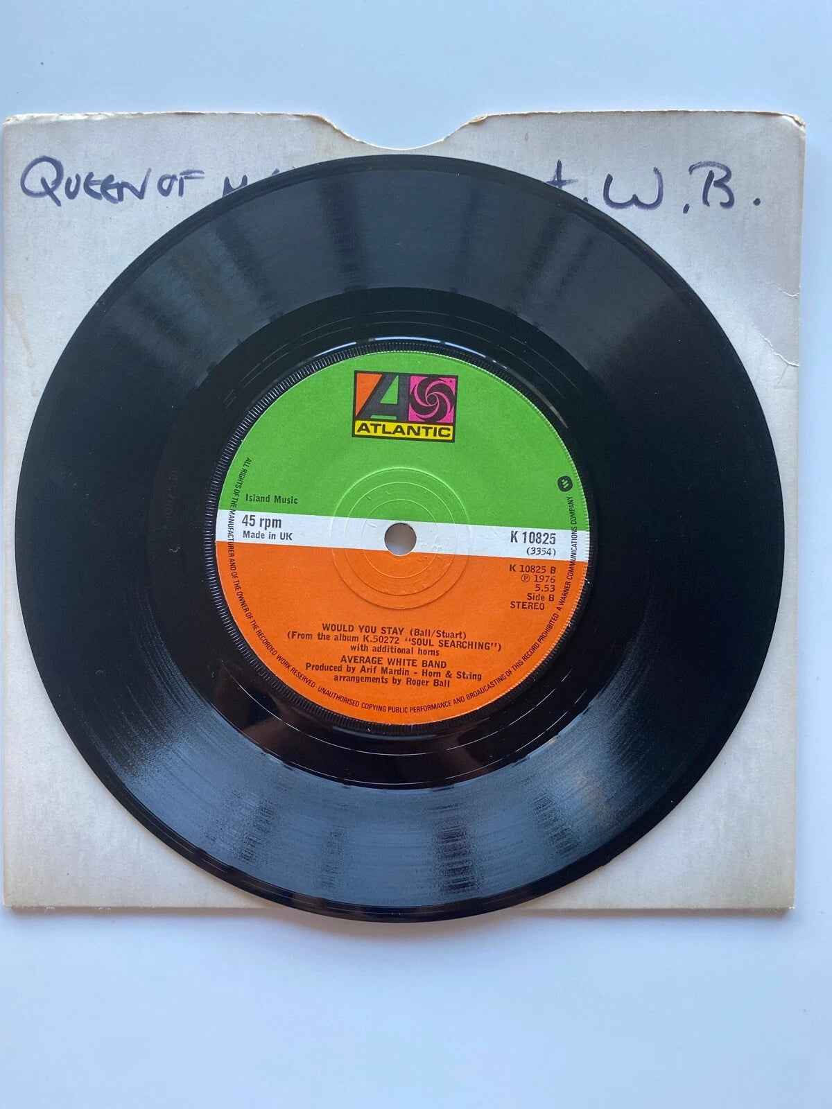 Average White Band- Queen of my Soul- Would You Stay-Atlantic Records 7” 1976