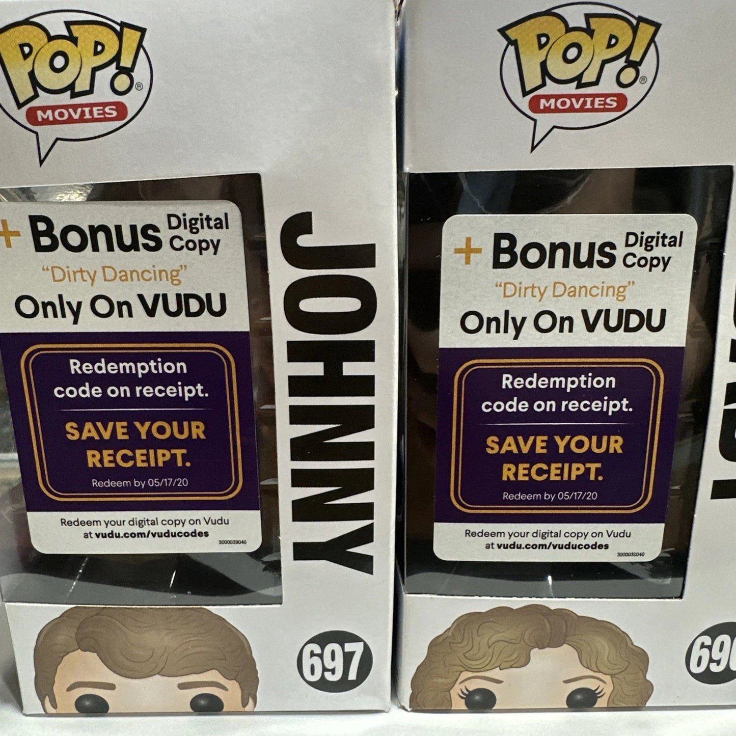 Funko Pop lot of 2 dirty dancing johnny and baby 1098 and 1099