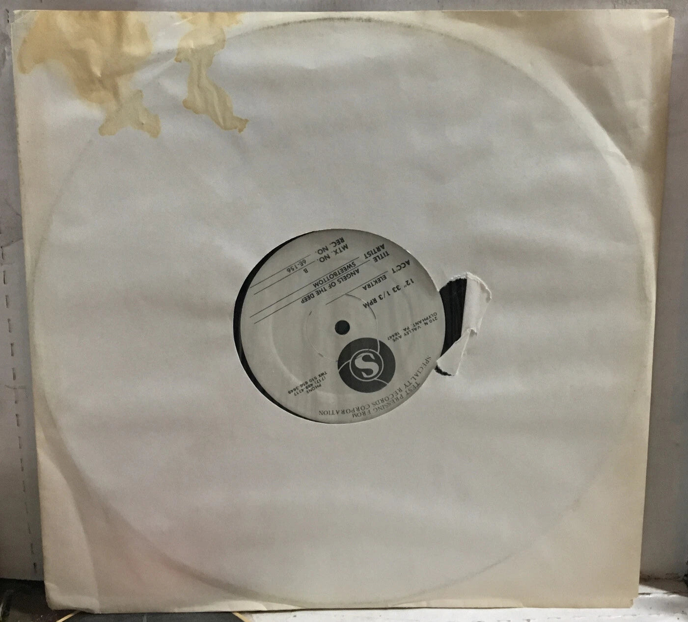 Sweetbottom Angels Of The Deep Test Pressing Record