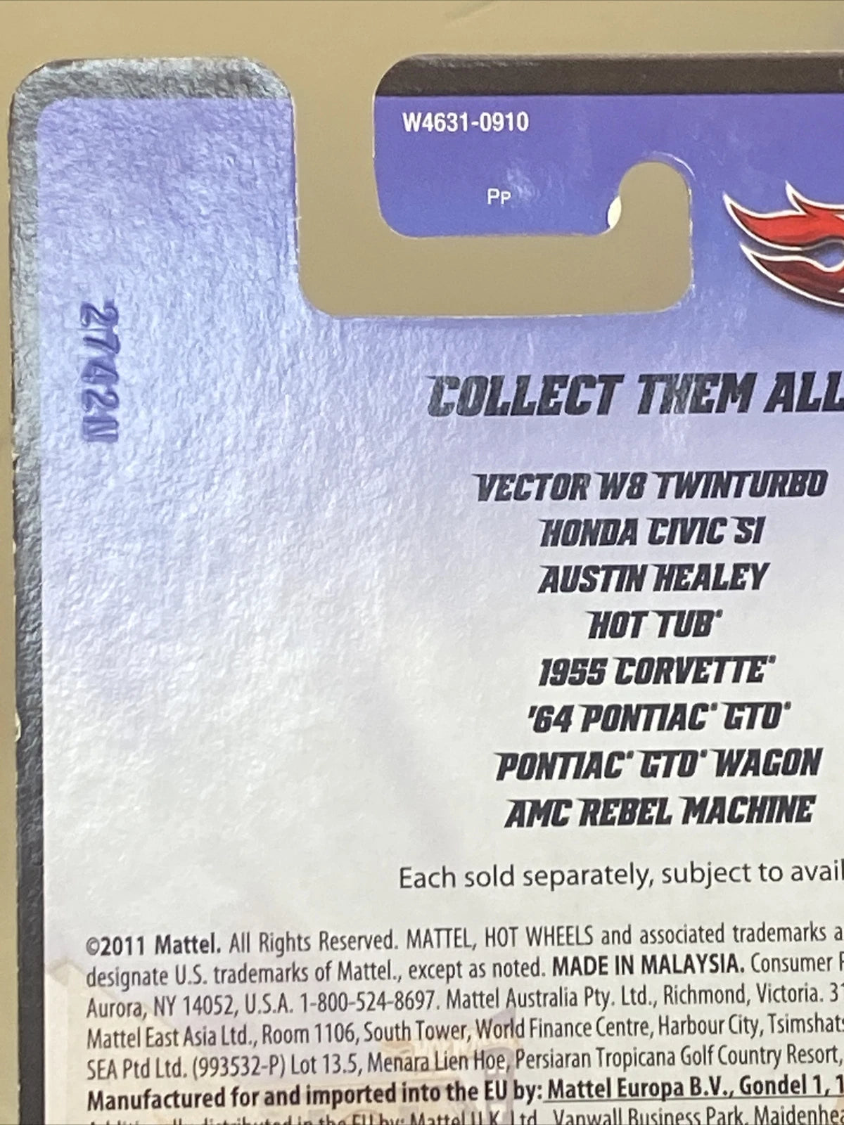 Hot Wheels Boulevard Vector W8 Twin Turbo “Ahead of its Time” includes case