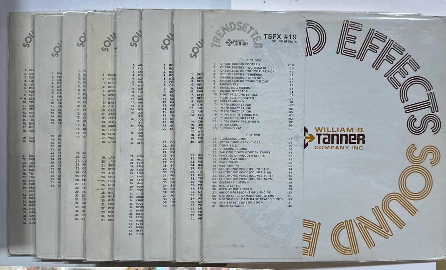 William B Tanner Company - RADIO SOUND FX Lot LP TSFX-1, 2, 3, 6, 16, 17, 18, 19