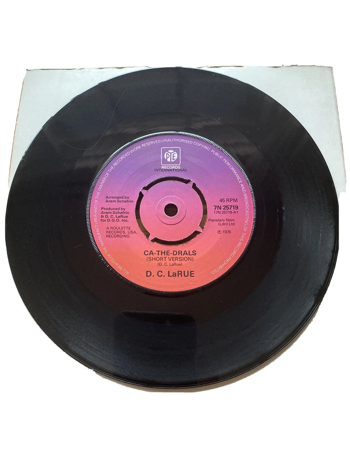 D C LaRUE - CA -THE DRALS - ( Long And Short Versions) - 7" Vinyl - N. Soul