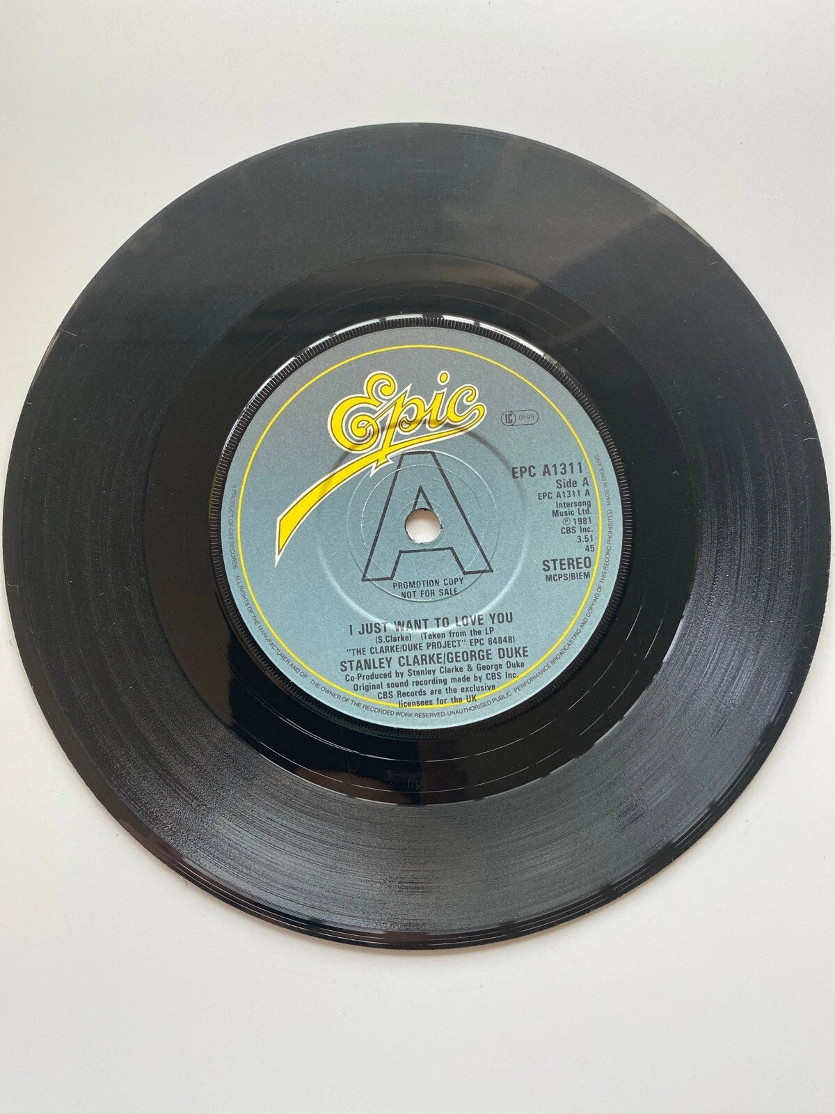 STANLEY CLARKE/GEORGE DUKE I Just Want To Love You 7" VINYL UK Epic 1981 Promo