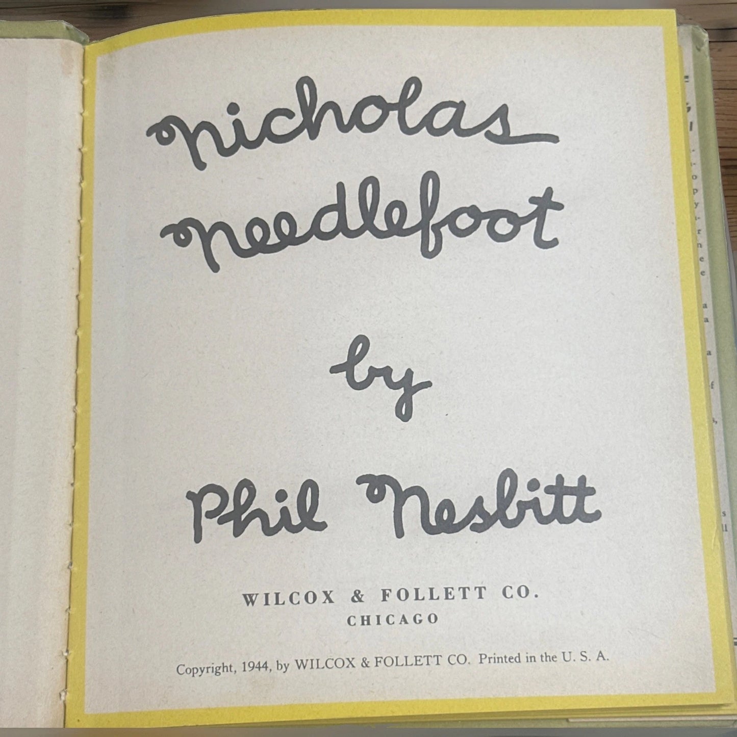 Nicholas Needlefoot/ Phil Nesbitt/ 1944/ Wilcox Follett