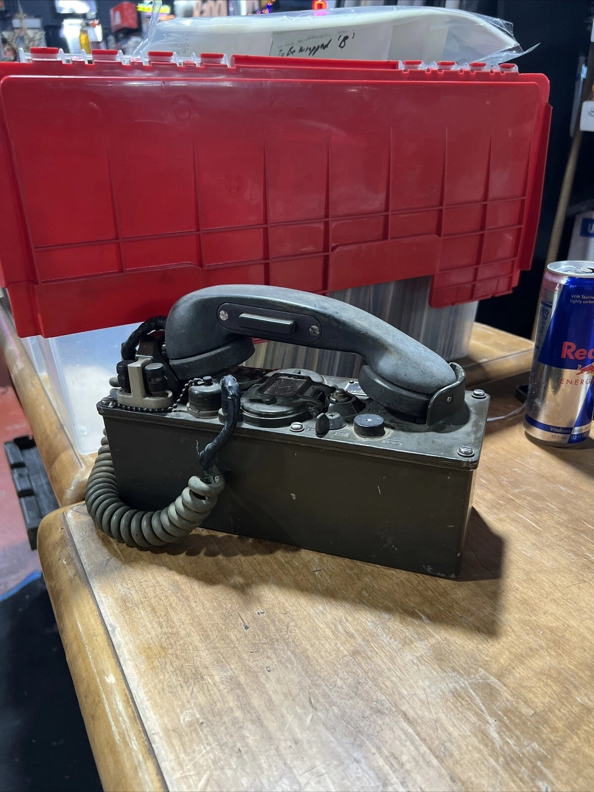 Military US Telephone Instrument Release Goods Interior Vintage