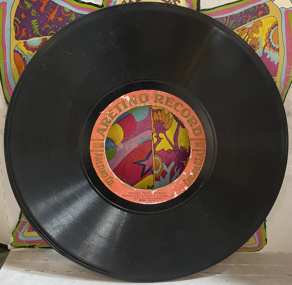 Claude A. Cunningham Father Thou Knowest 10” 78 RPM Aretino Disk B536