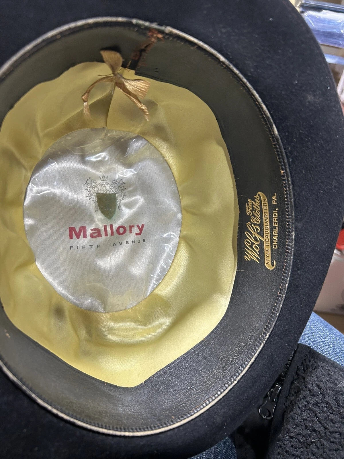 Vintage Mallory Black Fedora Men's Hat