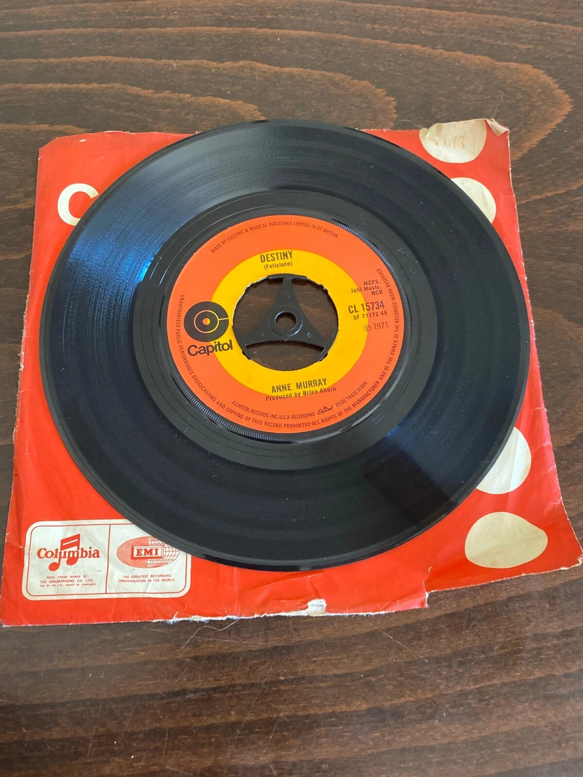 Anne Murray Destiny 45 7” single UK Import