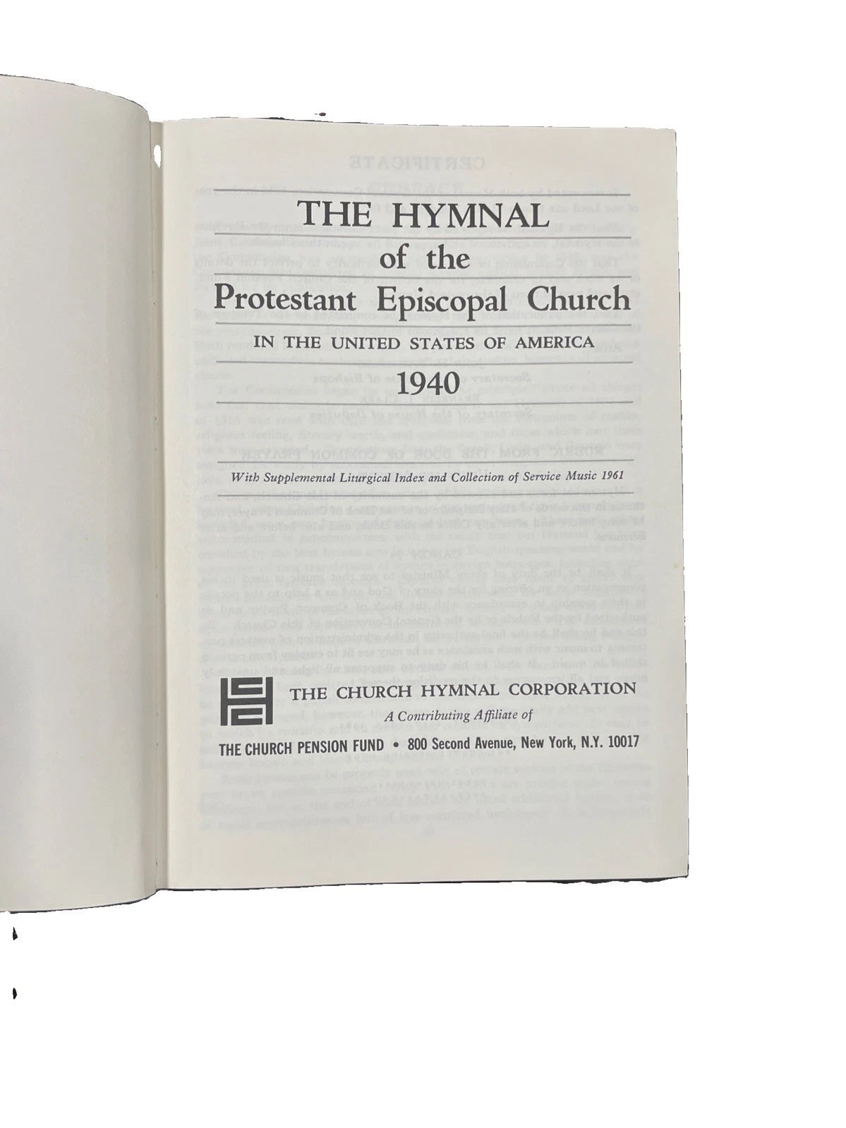 Vintage Hymnal The Hymnal of the Protestant Episcopal Church 1940 Third Pressing