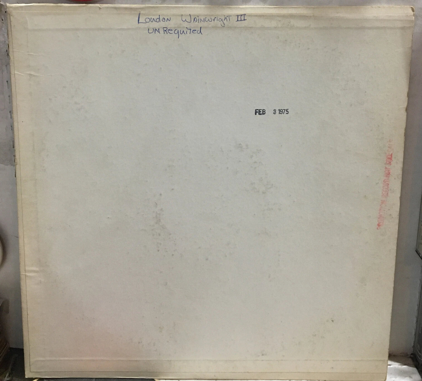 London Wainwright lll Unrequited Test Pressing Record w/Insert