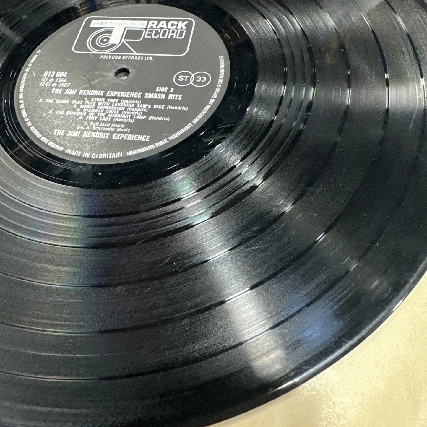 Jimi Hendrix SMASH HITS 1968 UK LP 1st Press STEREO 613004 vg