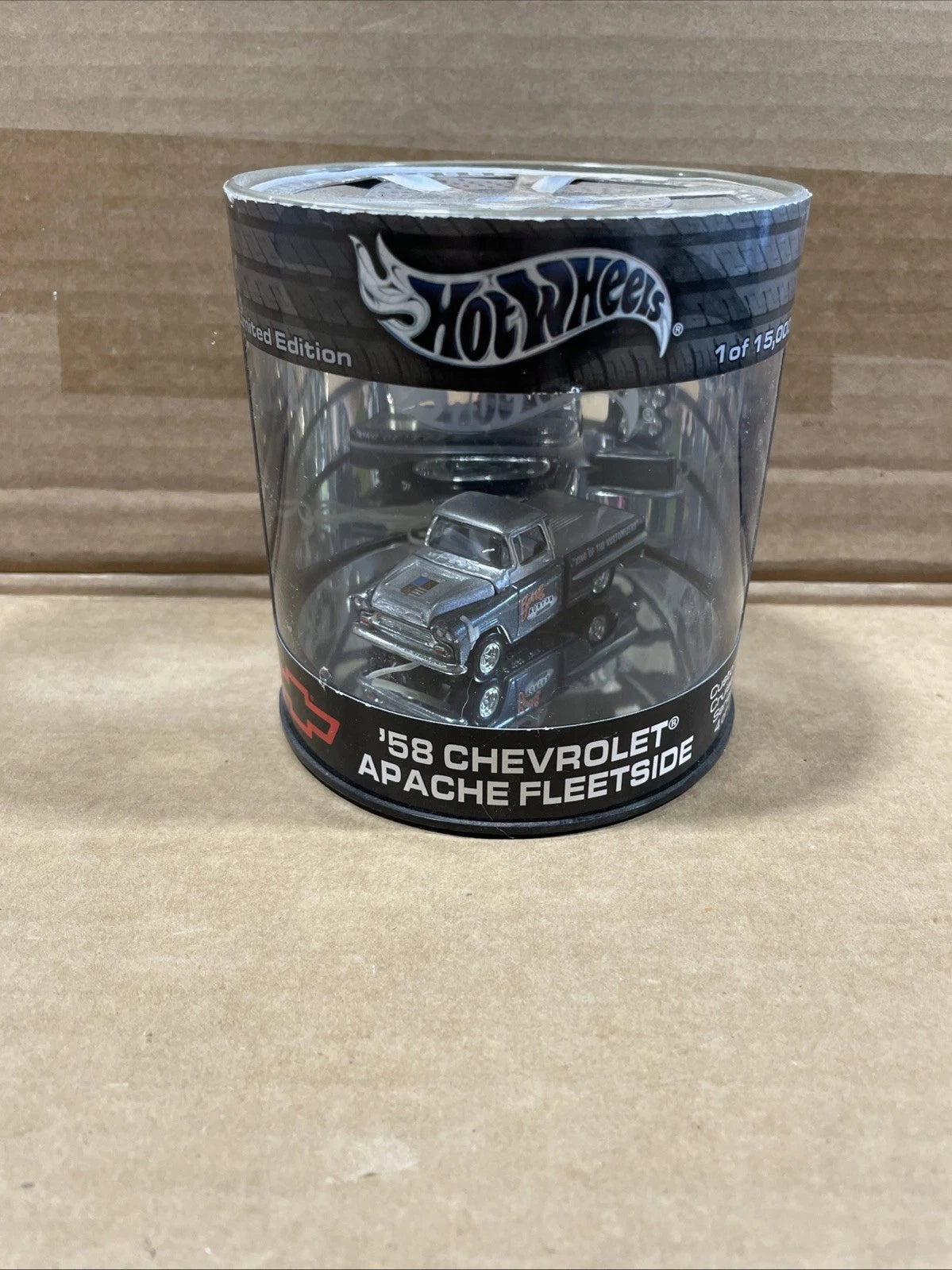 2003 Hot Wheels SILVER 58 CHEVROLET CHEVY APACHE FLEETSIDE OIL CAN 1/15,000 RRs