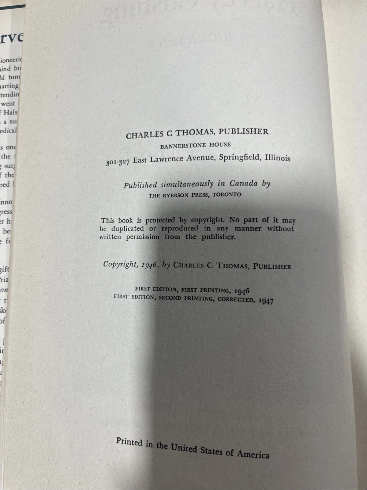 John F Fulton / Harvey Cushing A Biography 1947 2nd printing