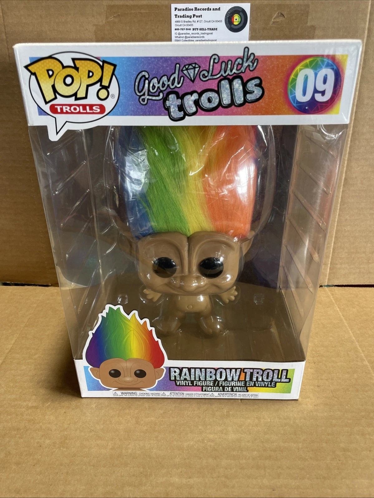FUNKO POP ! RAINBOW TROLL 09 GOOD LUCK TROLLS 10"