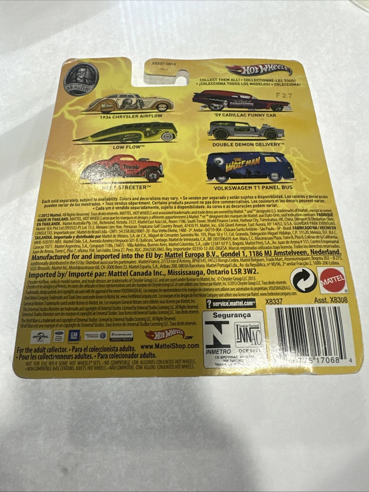 2012 Hot Wheels Universal Studios Monsters The Wolfman Volkswagen T1 Panel Bus!