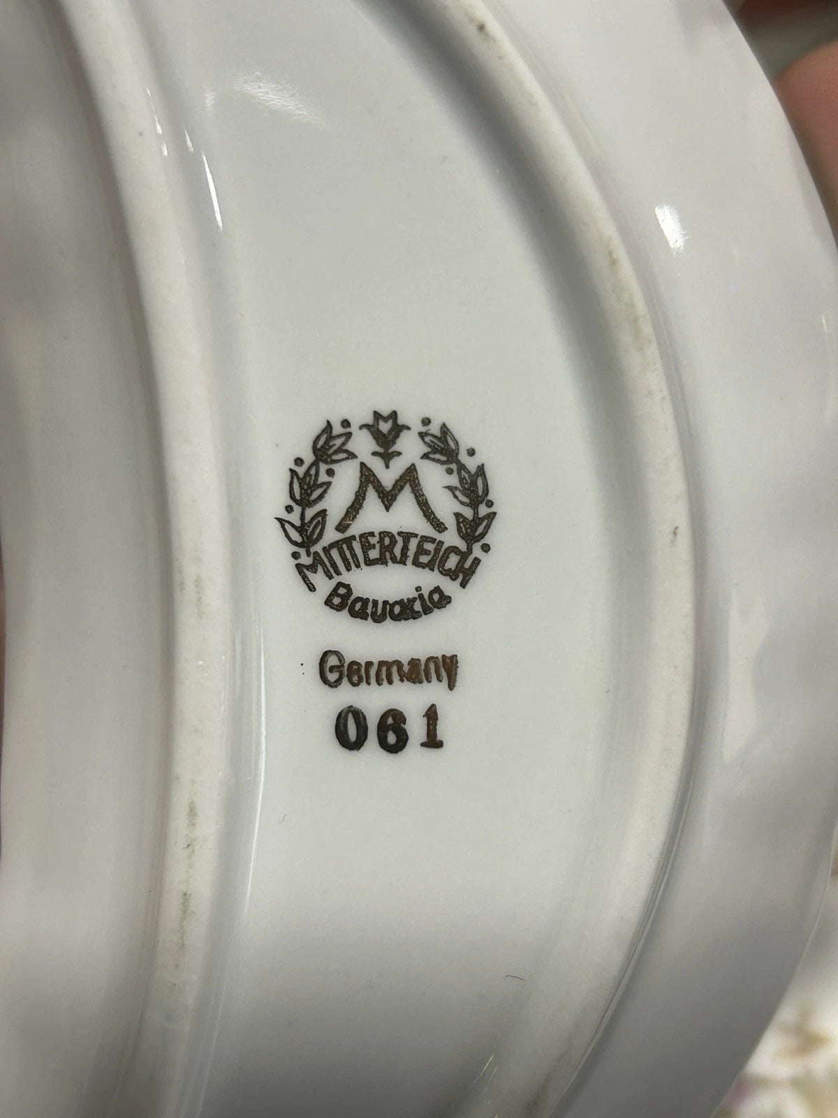 Lot of 3 Vintage Mitterteich Bavaria Germany Crescent Dishes Florals
