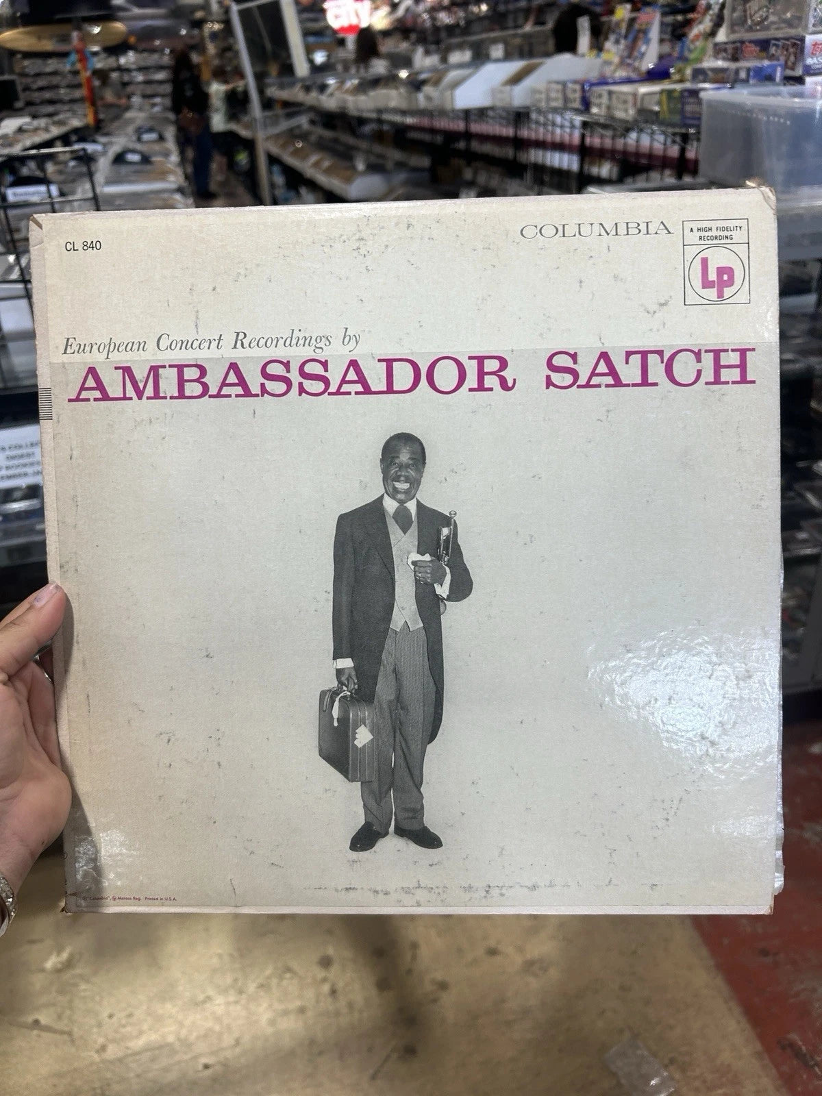 Louis Armstrong Ambassador Satch Vinyl LP 1956 Record CL-840 6 eye