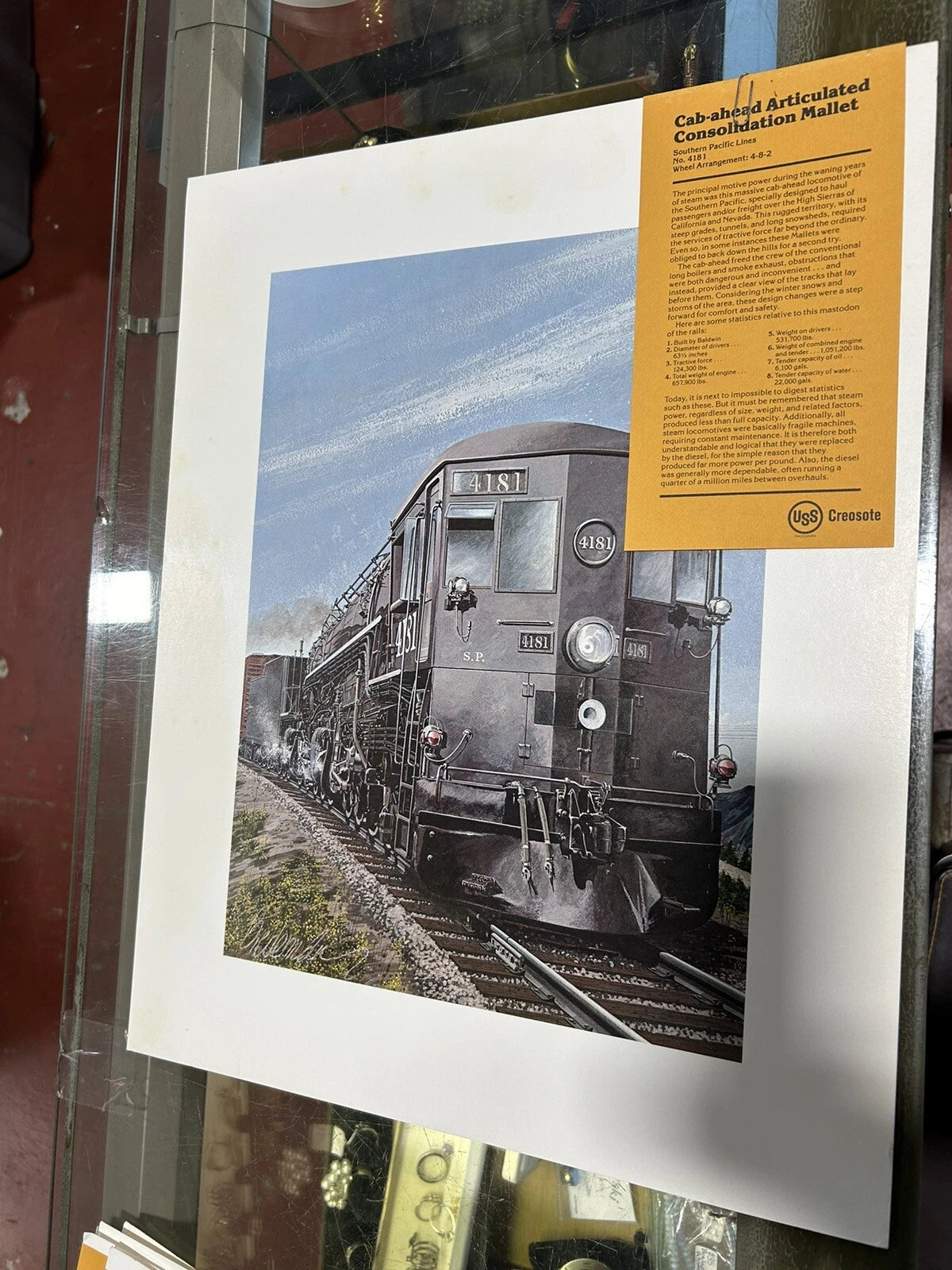 Vintage Lot of 6 USS Creosote Artist Locomotive Train Prints