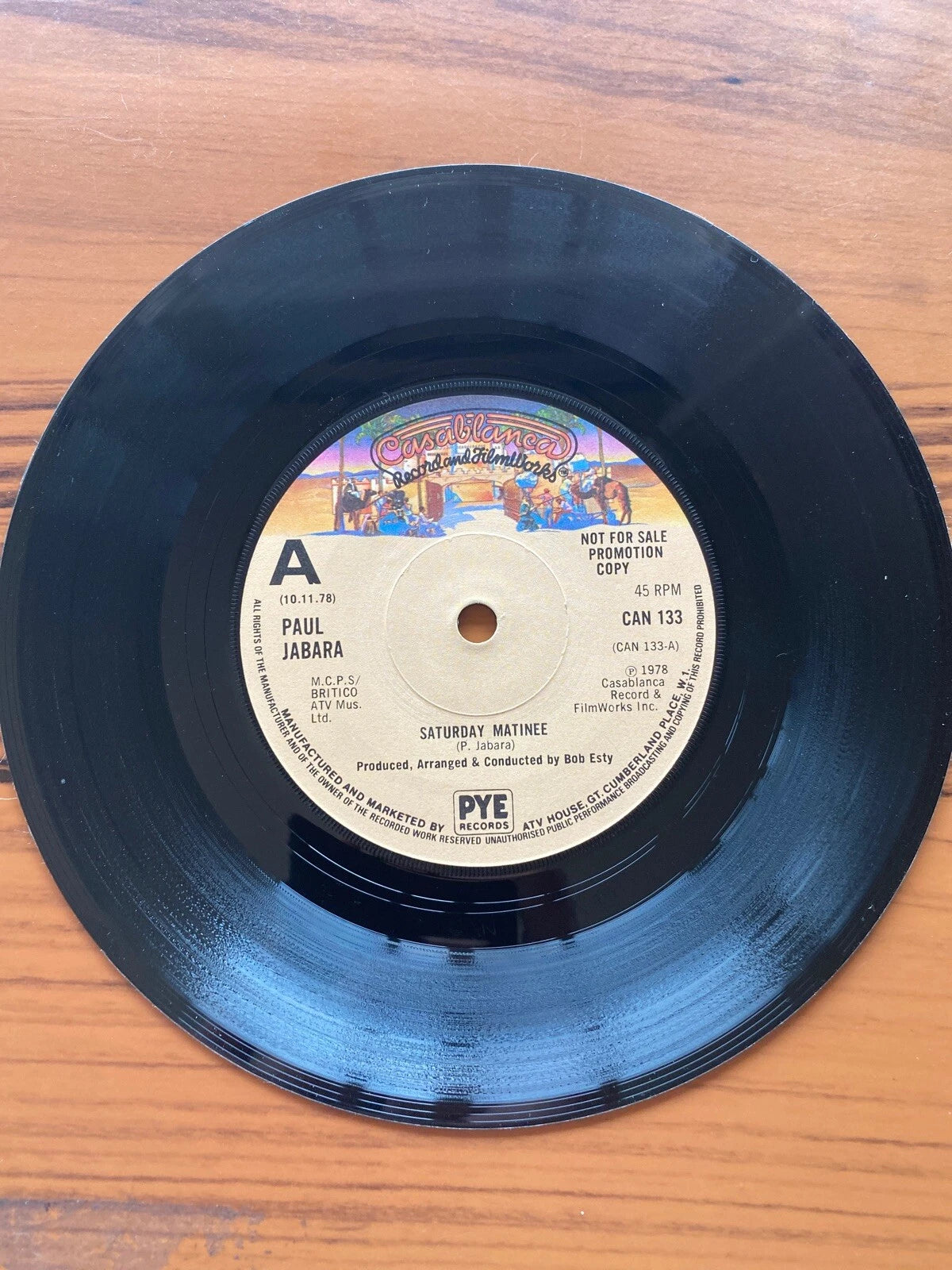 PAUL JABARA + DONNA SUMMER SHUT OUT 7" PROMO 1977 UK PROMO