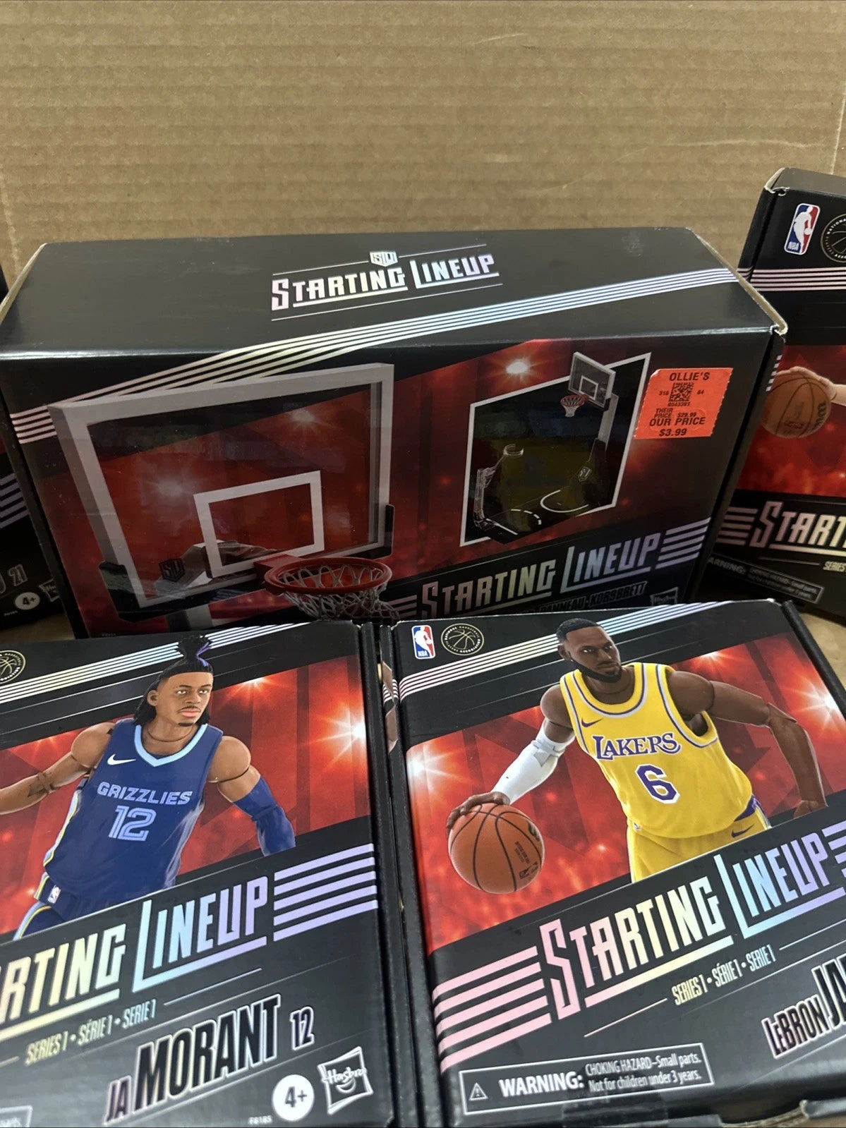 NBA Starting Lineup Basketball Backboard With Action Figures Lot