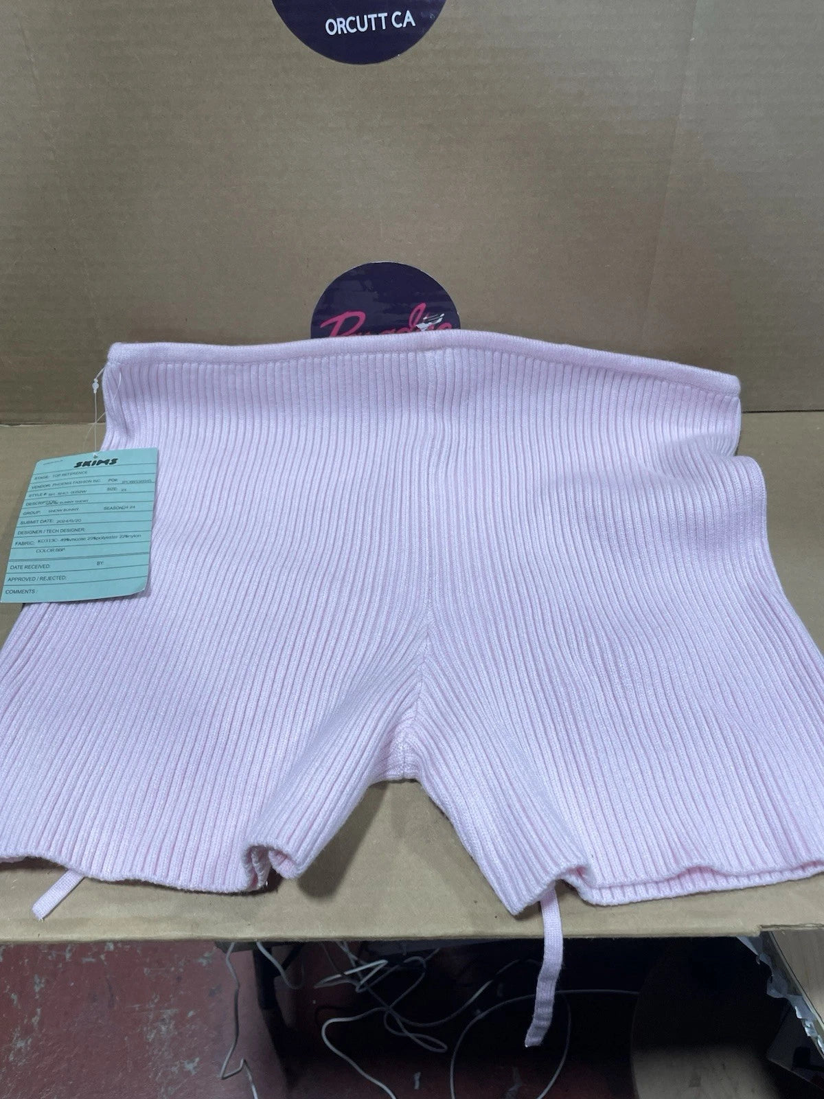 Skims Knit Foldover Short Baby Pink