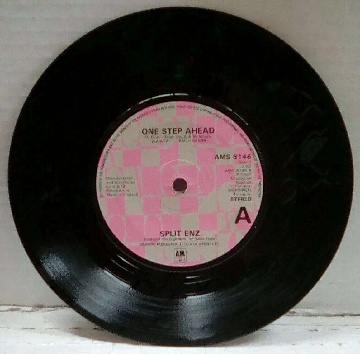 Split Enz One Step Ahead/In The Wars UK Import 7" Single Laser Etched