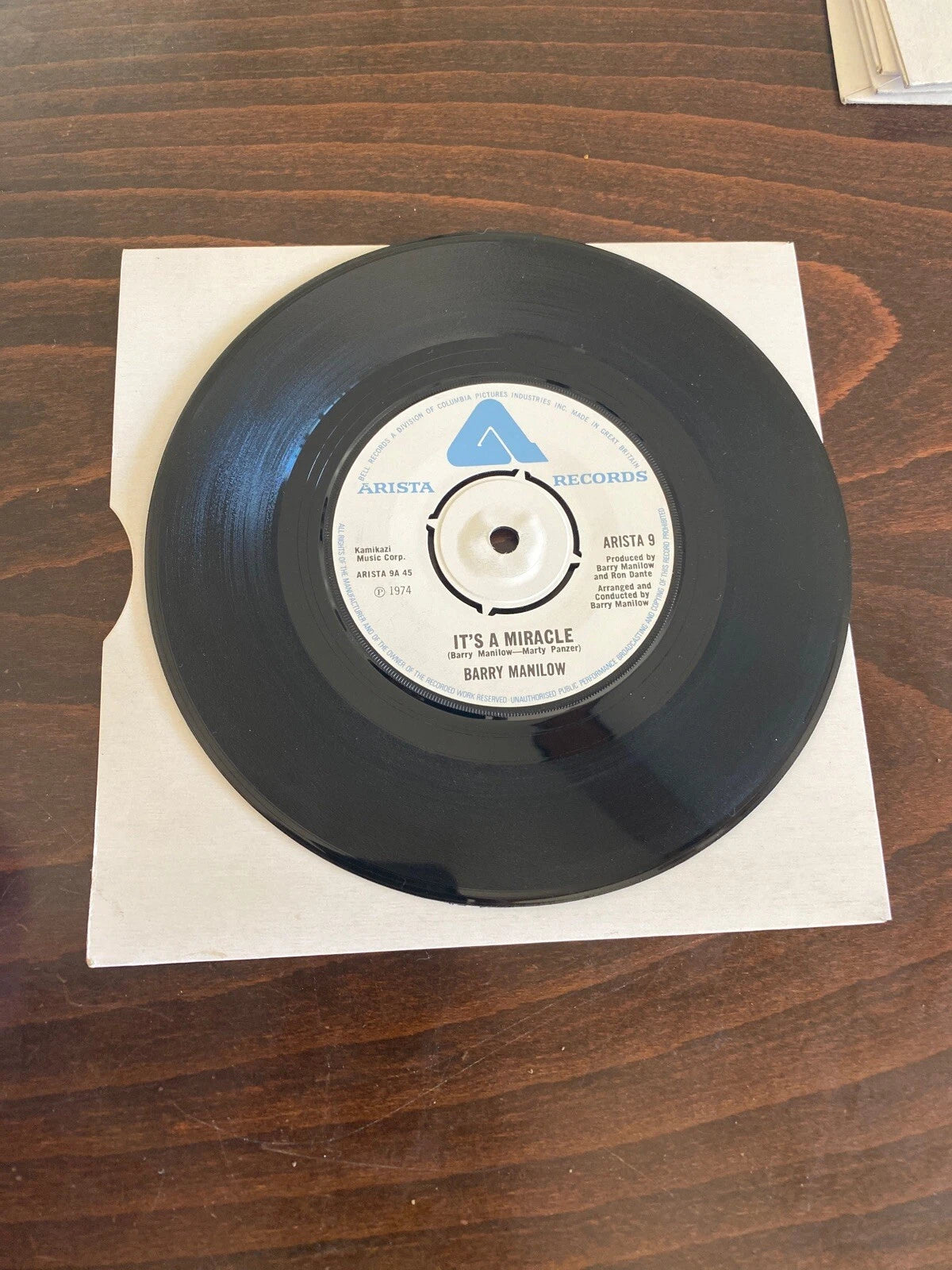 UK IMPORT- Barry Manilow It's A Miracle/One Of These Days 45 RPM -VG++