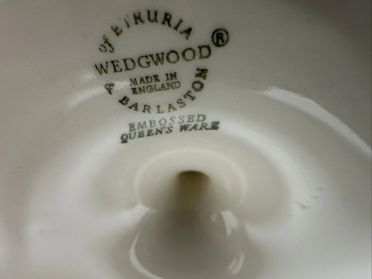Vintage Wedgwood Queensware 6.5" Pedestal Plate Blue on Cream