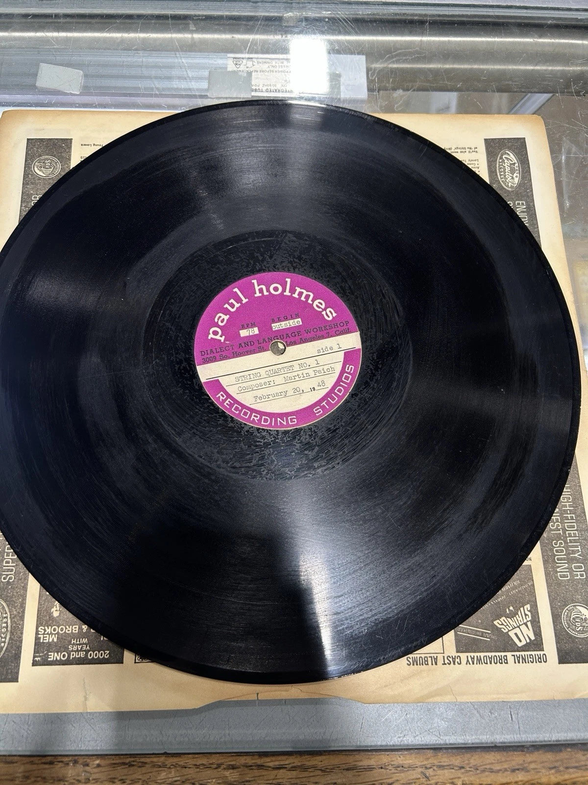 String Quartet No 1 Martin Paich 10” Lp test pressing rare!!!!!