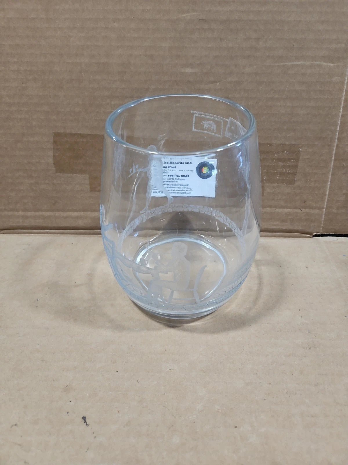 HEISEY Etched Glass Jar Rare Vintage 7 1/2 X 6 Inch Glass