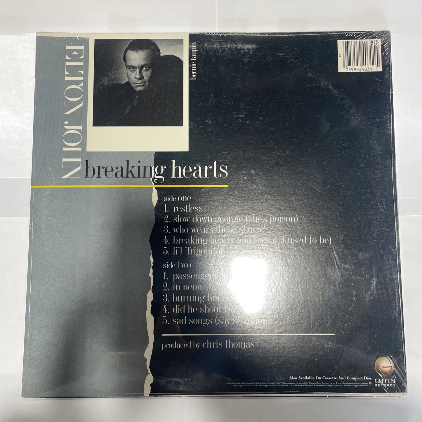 Elton John Breaking Hearts Vinyl LP GHS 24031 New Sealed Unopened Hype Sticker