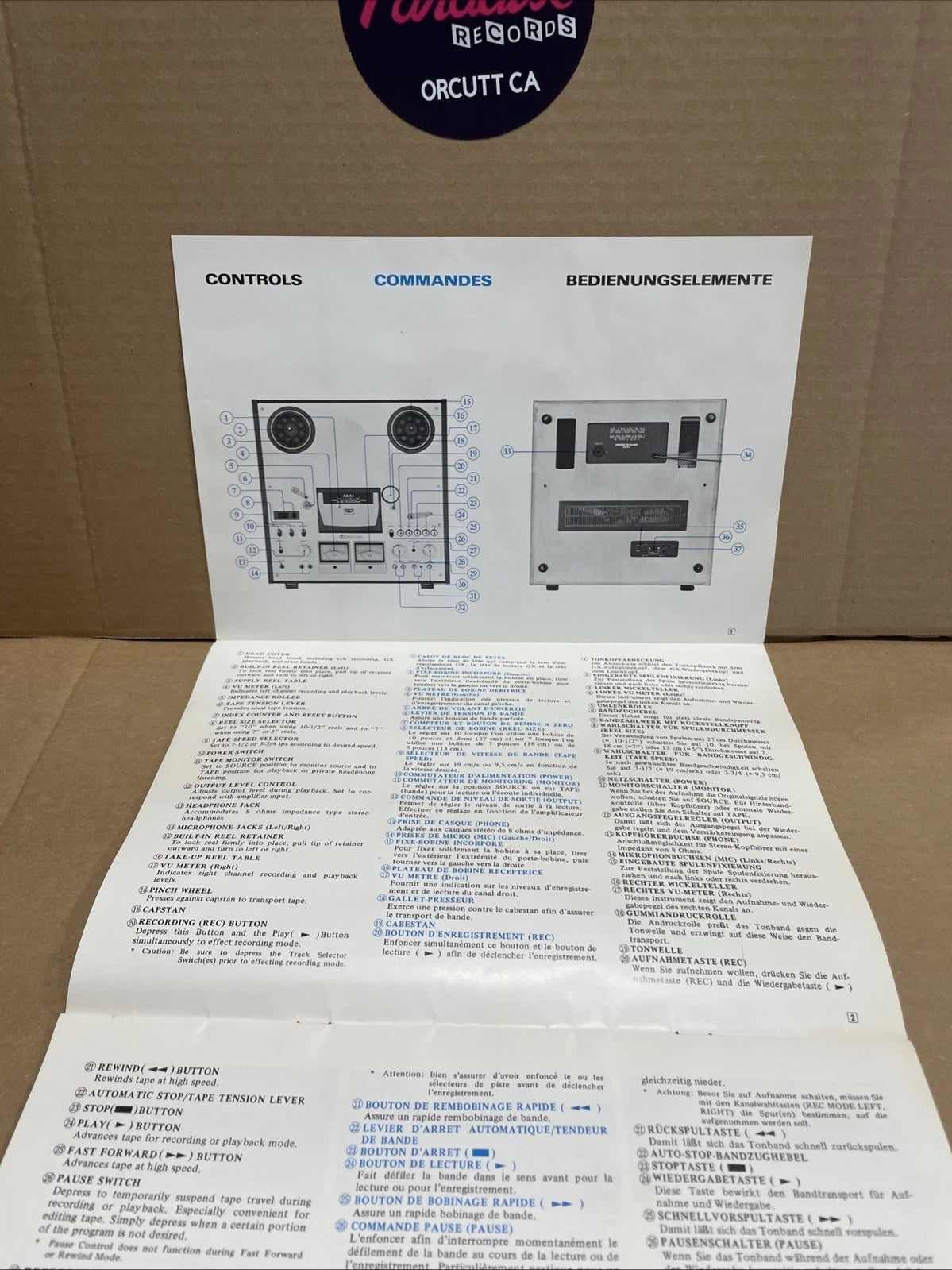 Operator‘s Manual-Bedienungsanleitung für Akai GX-630D/630DB
