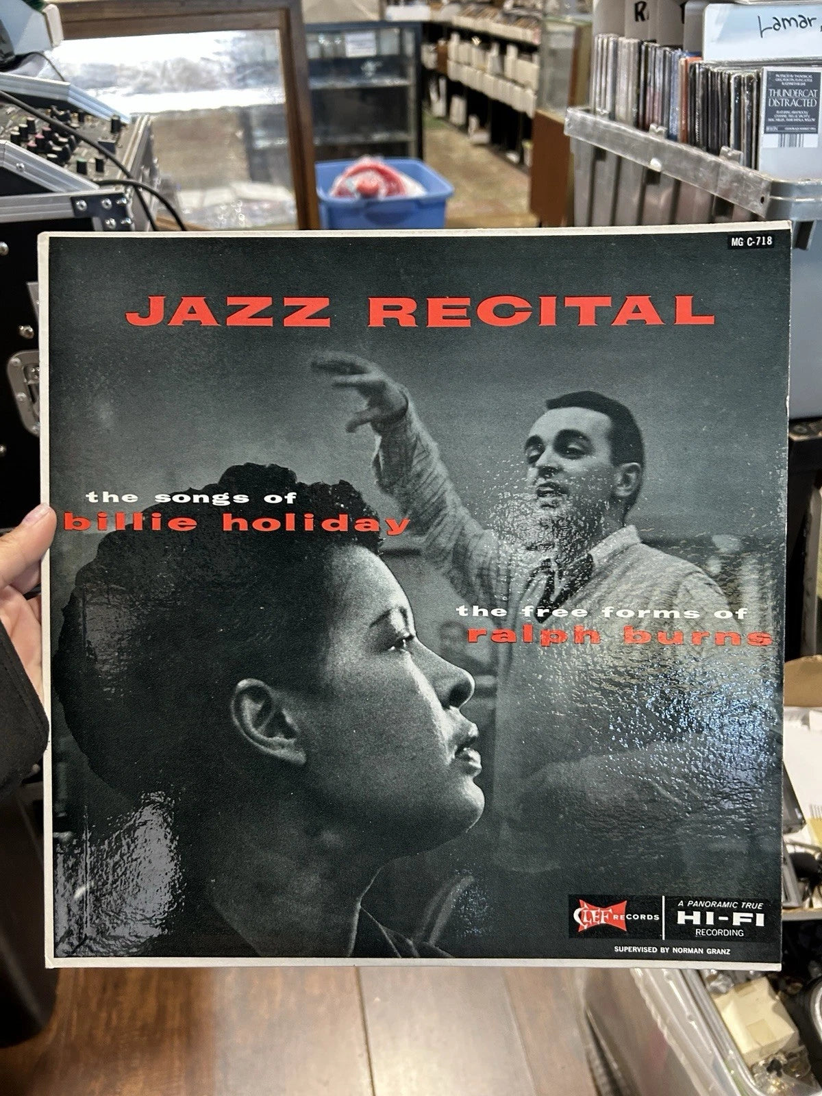 BILLIE HOLIDAY RALPH BURNS Jazz Recital LP CLEF RECORDS MG C-718 US 1956 DG MONO