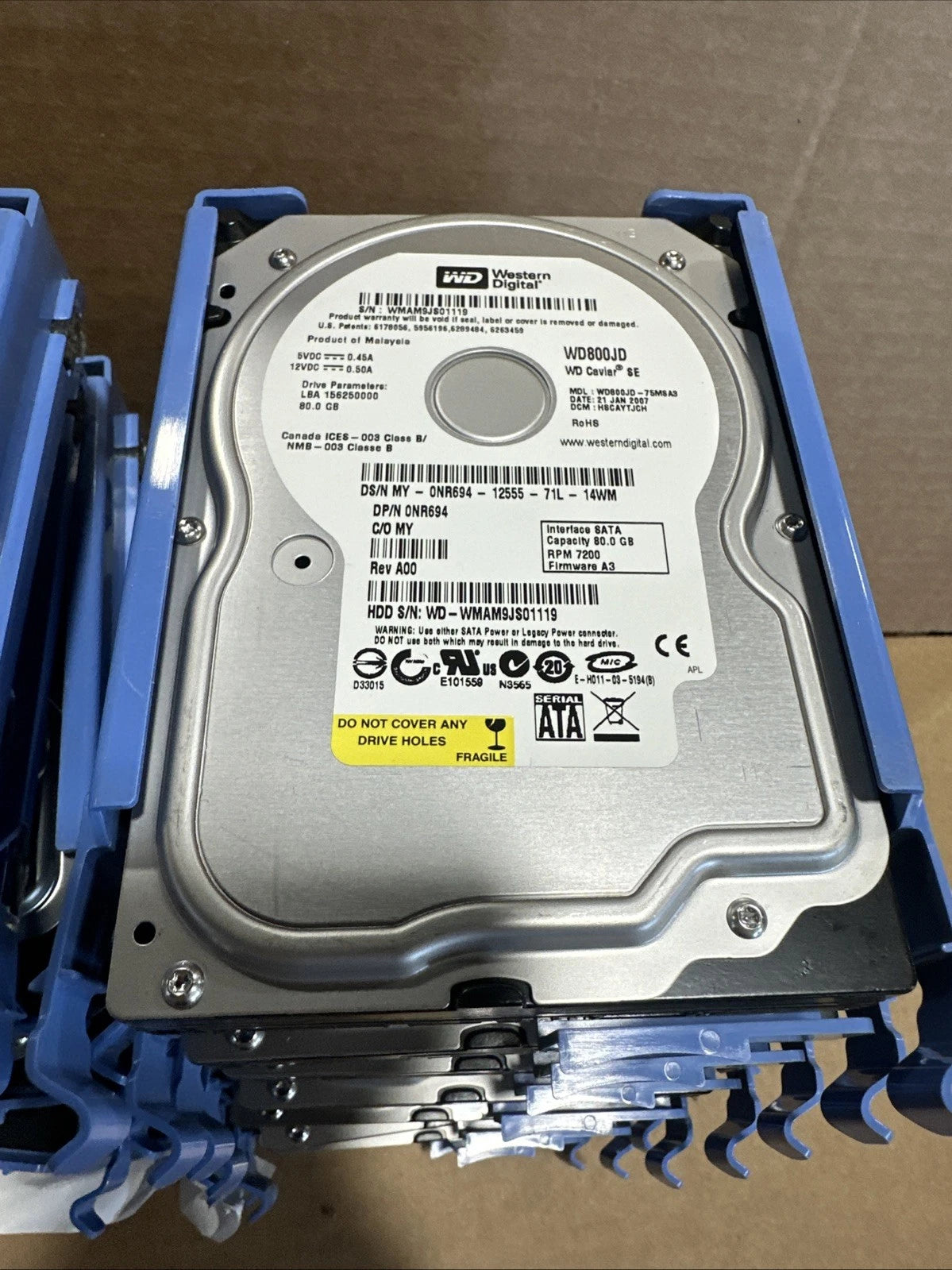 UNTESTED Western Digital HDD 80GB- LOT OF 22