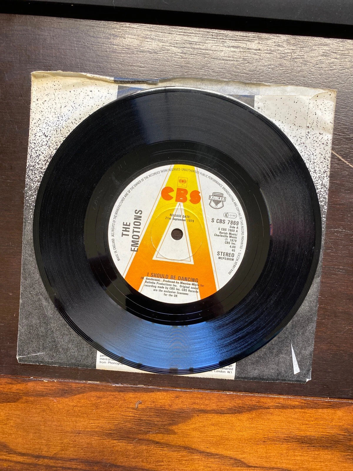 THE EMOTIONS I should be dancing/my baby dance S CBS 7869 uk cbs 7" VG++ PROMO