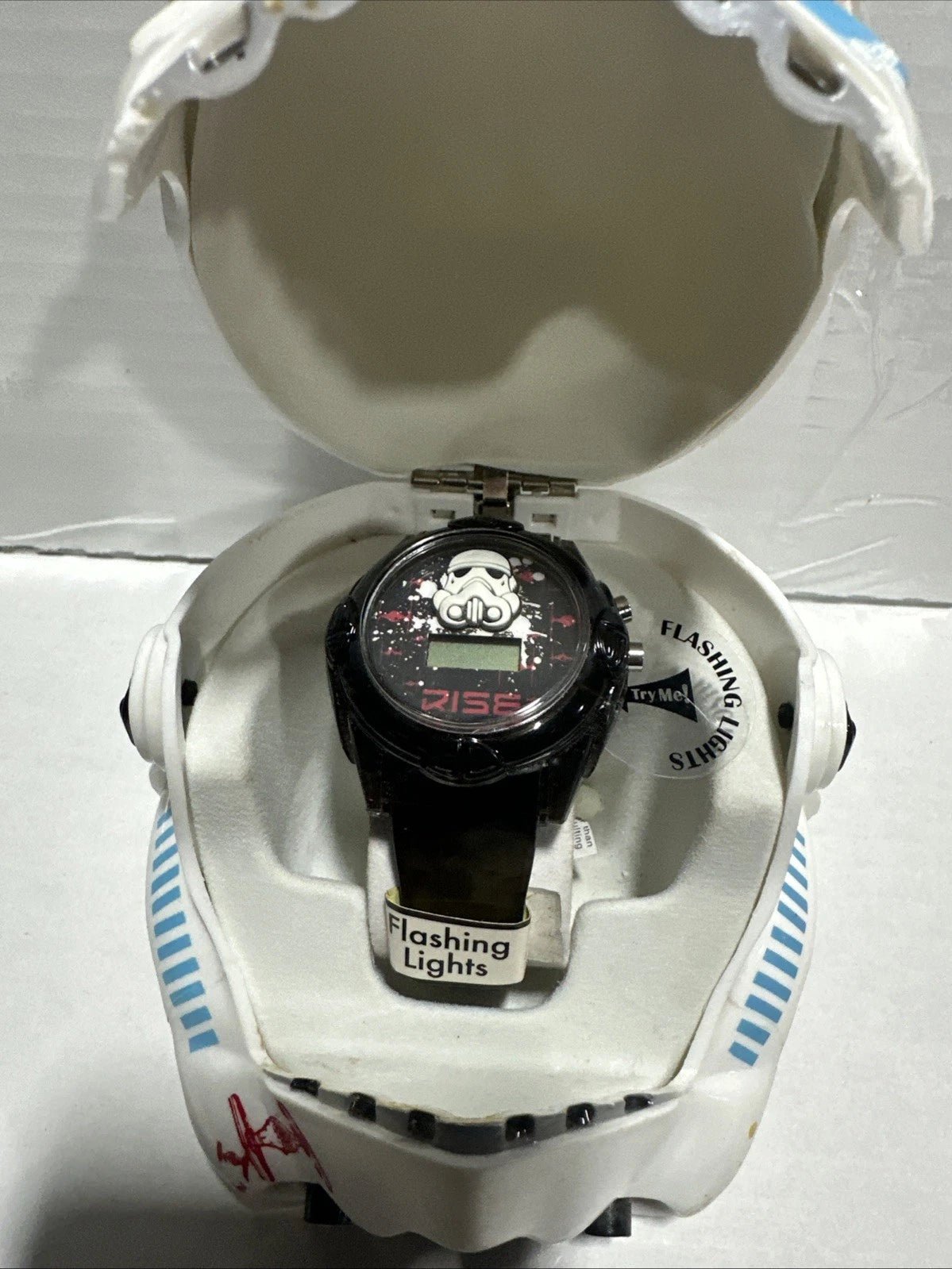 Star Wars MZ Berger & Co Stormtrooper LCD Watch and Case - New Watch W/ Pull Tag