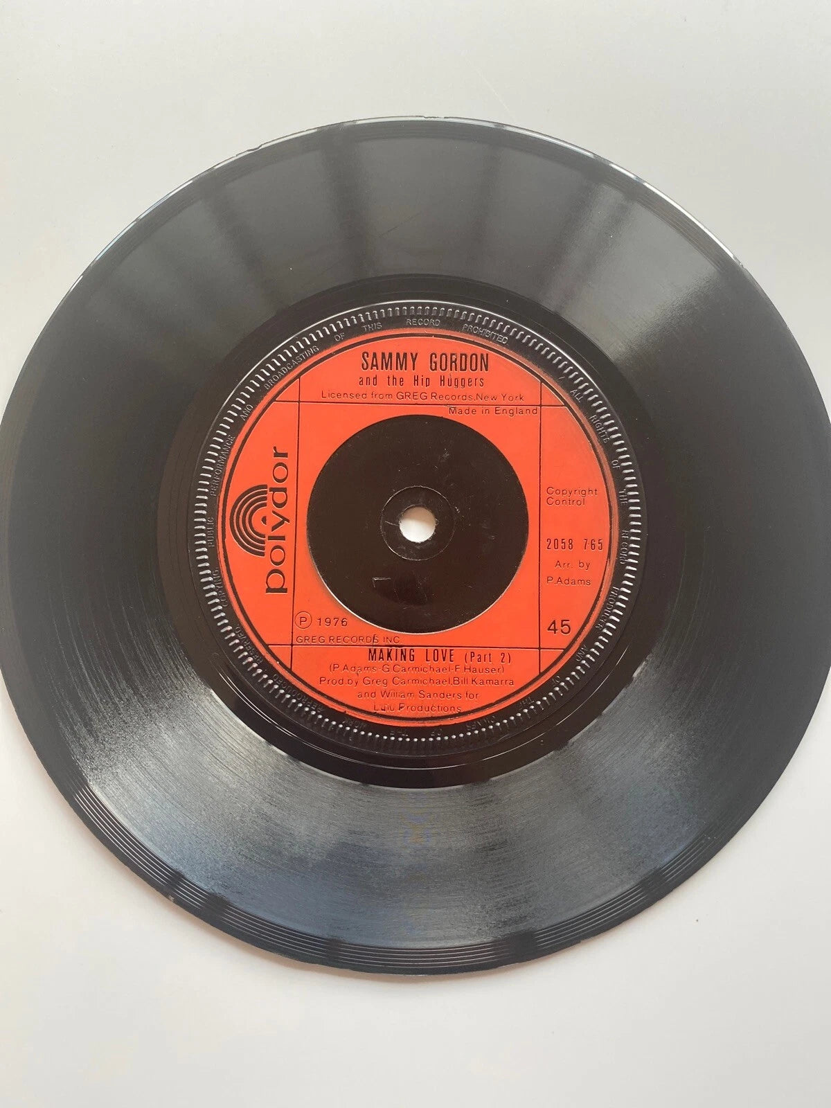 Sammy Gordon:Making love/Part 2:UK Polydor: Northern Soul 7” Single