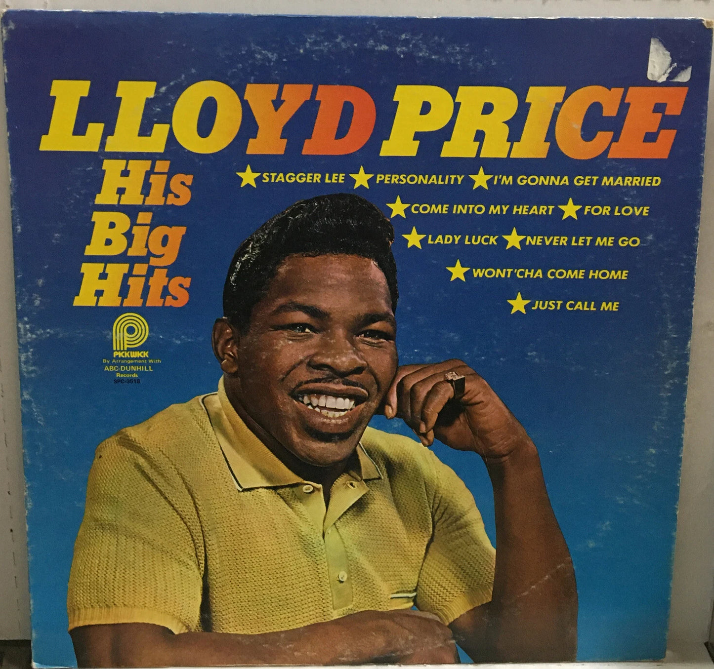 Llyod Price His Big Hits Record SPC-3518