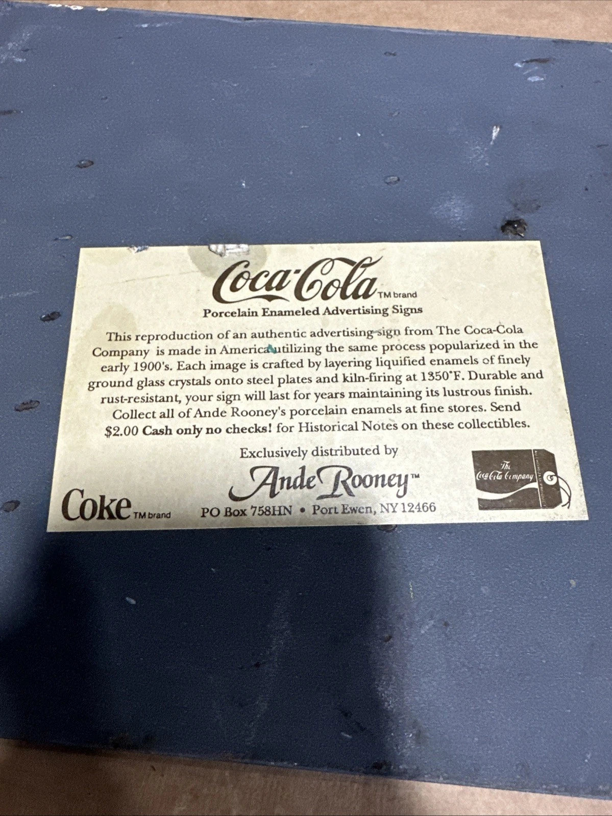16x8 in DRINK COCA-COLA SODA POP ADV. SIGN DIE CUT HEAVY METAL PORCELAIN - S 316