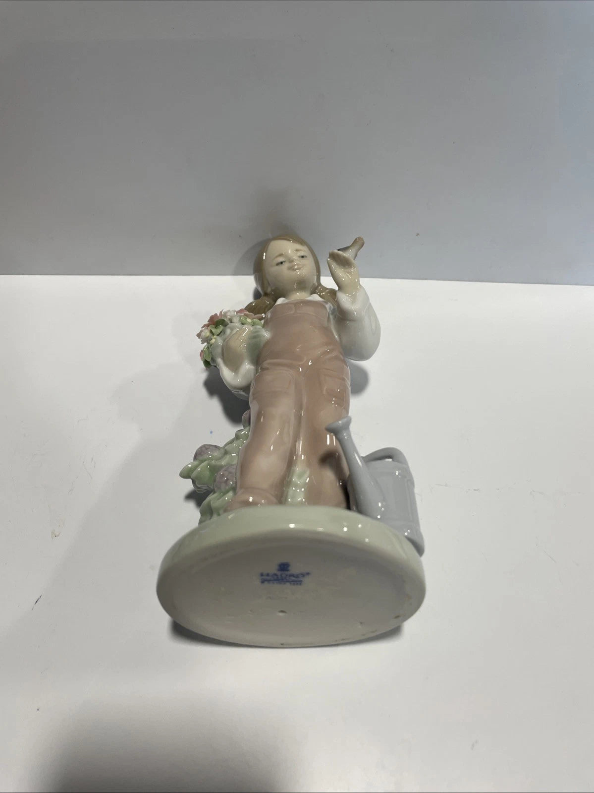 Lladro Figurine 5217 Spring Girl Flowers, Bird & Watering Can Great Condition