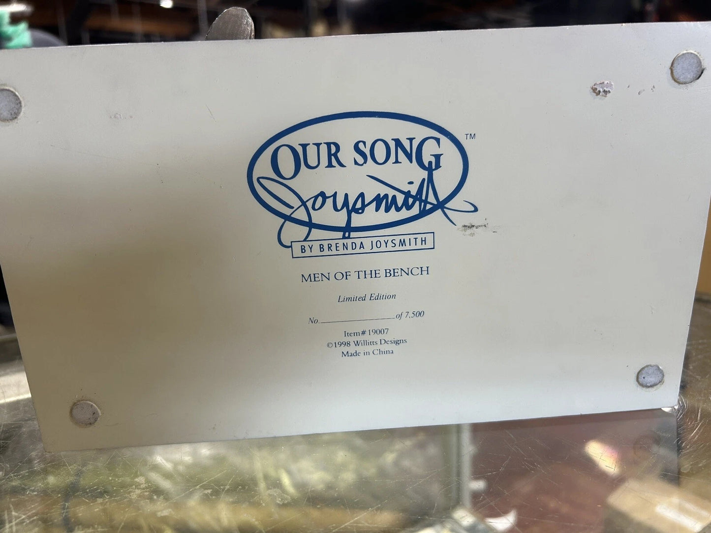 Our Song Joysmith "MEN OF THE BENCH" #1900 LIMITED EDITION Figurine broken pinky