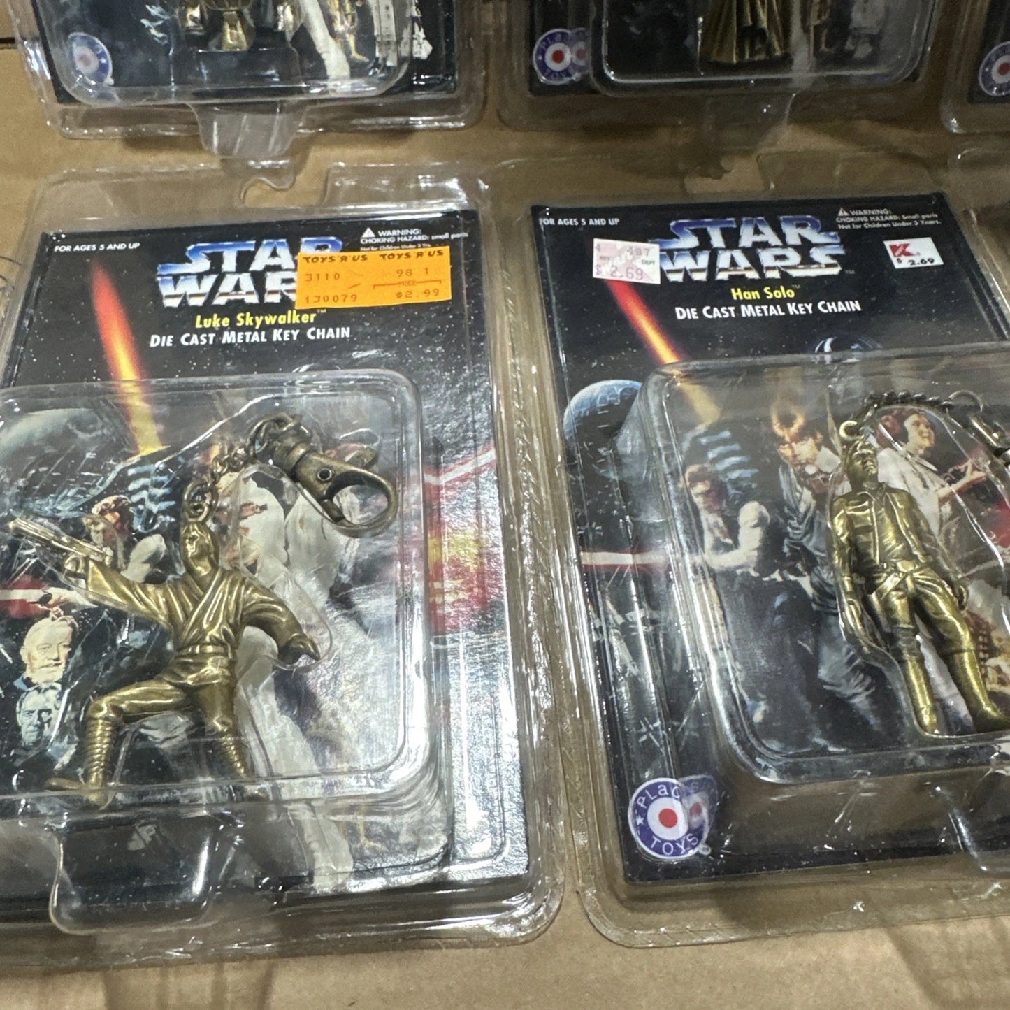 NIB Star Wars Die Cast 1996 Keychain Lot Of 6
