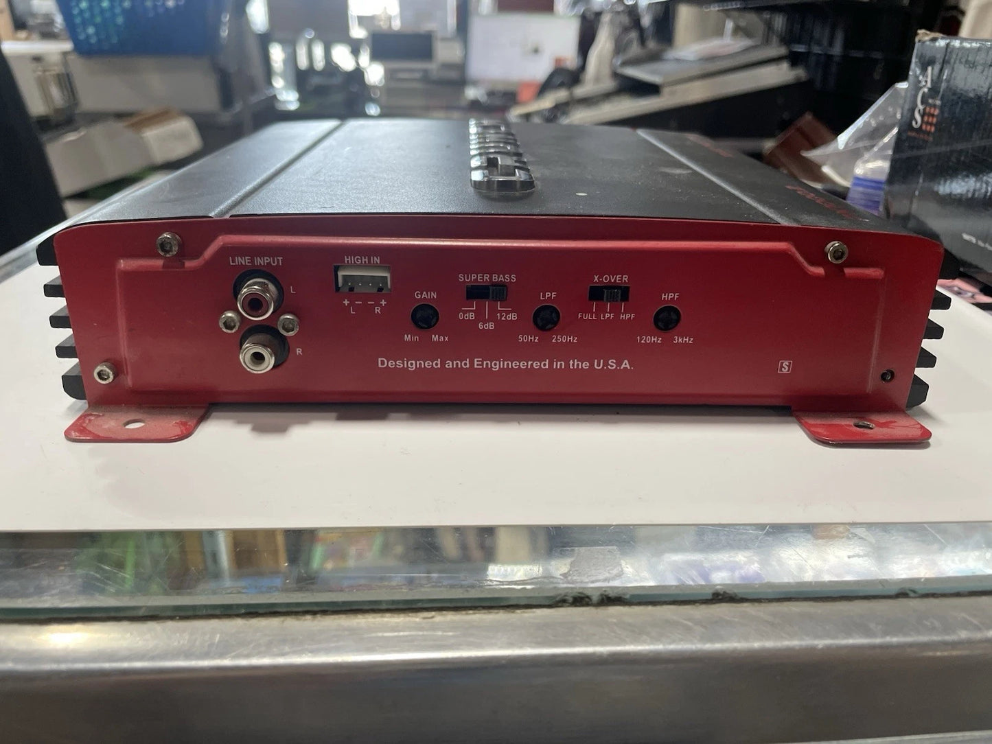 Crunch GP-1000.2 Red Black Ground Pounder 1000 Watts 2 Channel A/B Amplifier