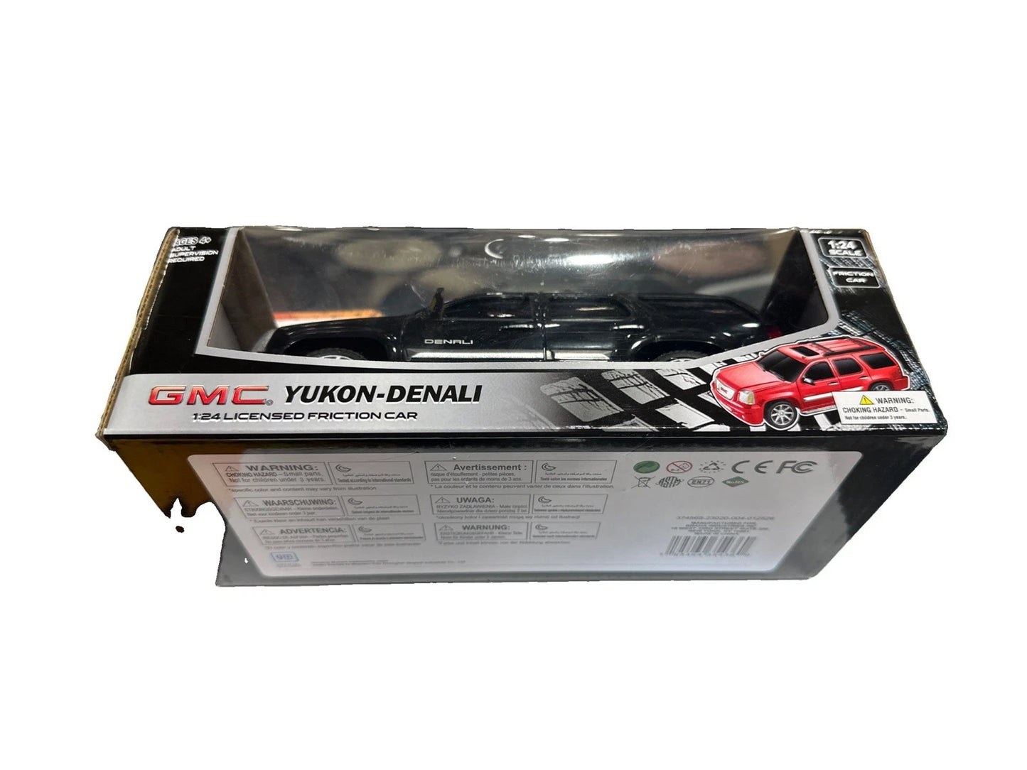 GMC Yukon Denali 1:24 Licensed Friction Car Black Diecast Model