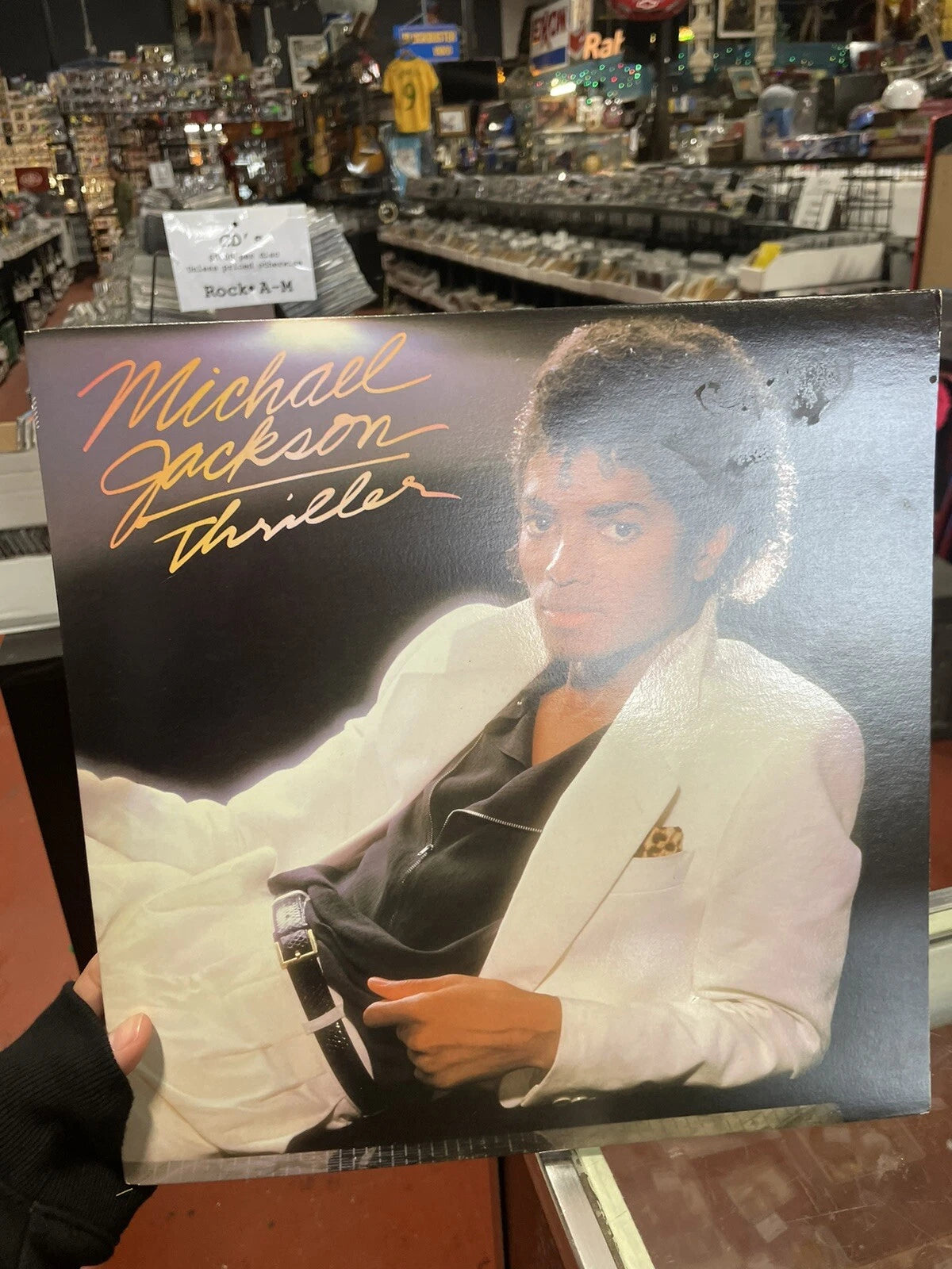 MICHAEL JACKSON THRILLER - RARE BACK COVER ERROR VINYL RECORD QE 38112 1st PRESS