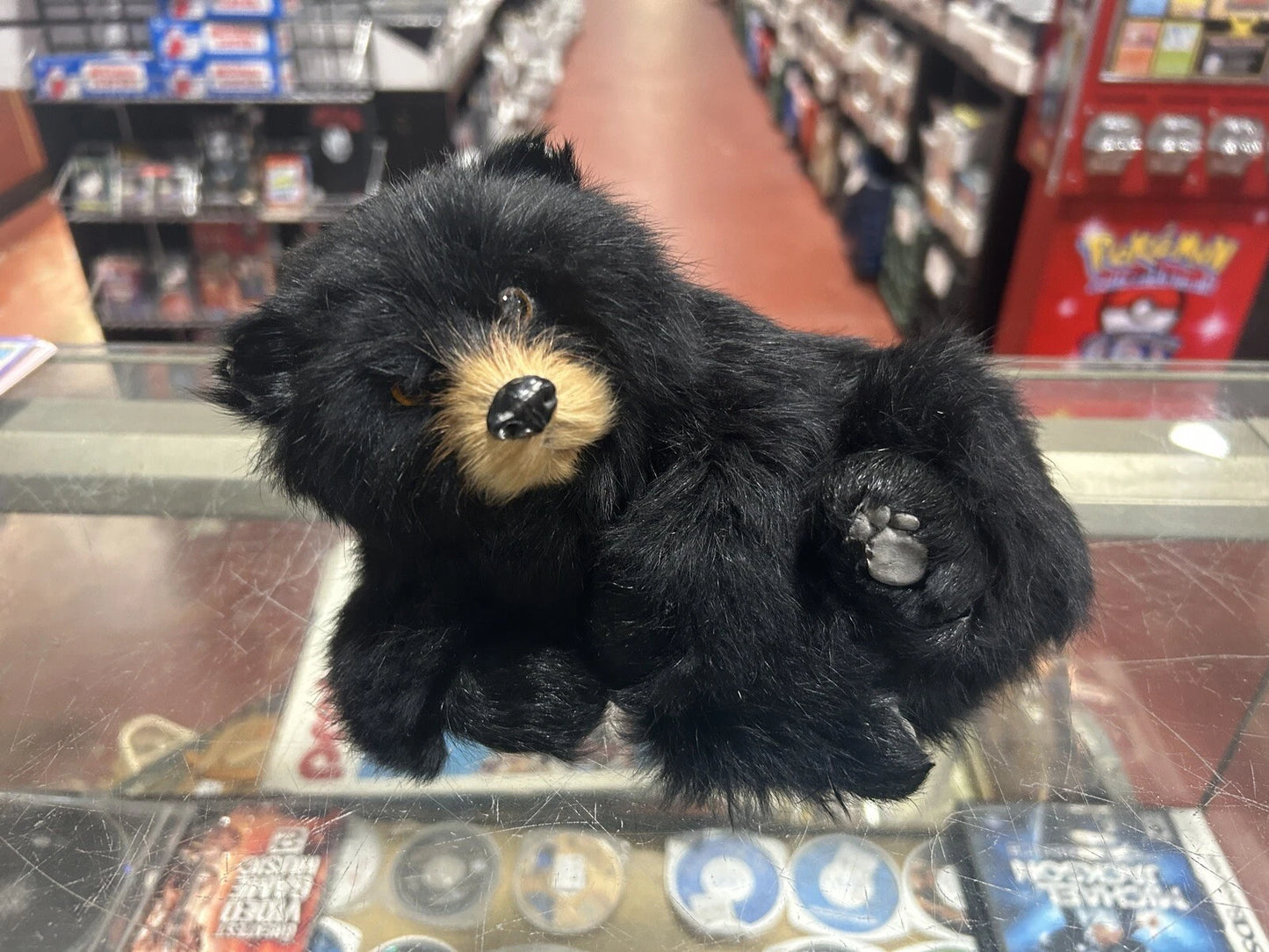VINTAGE MAMA BLACK BEAR REAL RABBIT FUR RARE HANDMADE