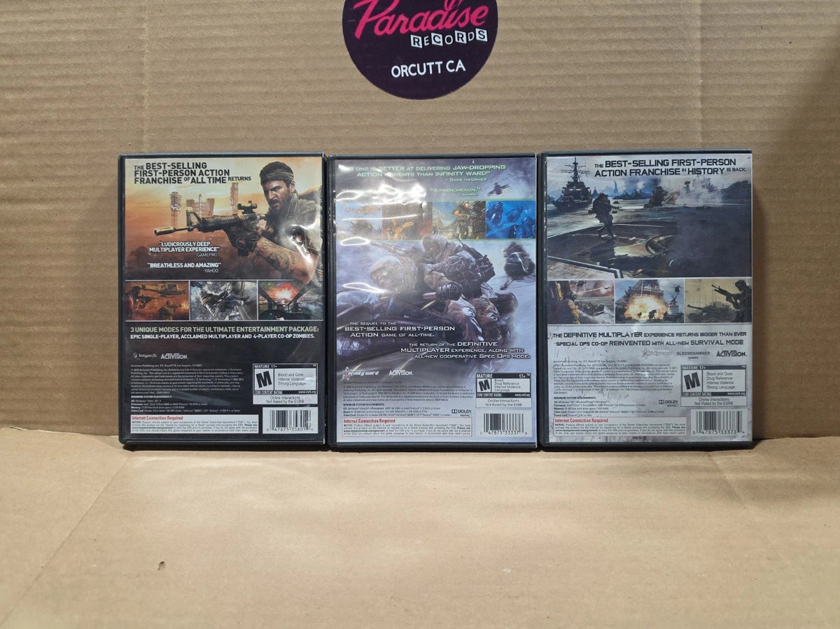 CALL OF DUTY PC DVD ROM Trio Bundle Modern Warfare 2-3 World At War Tested